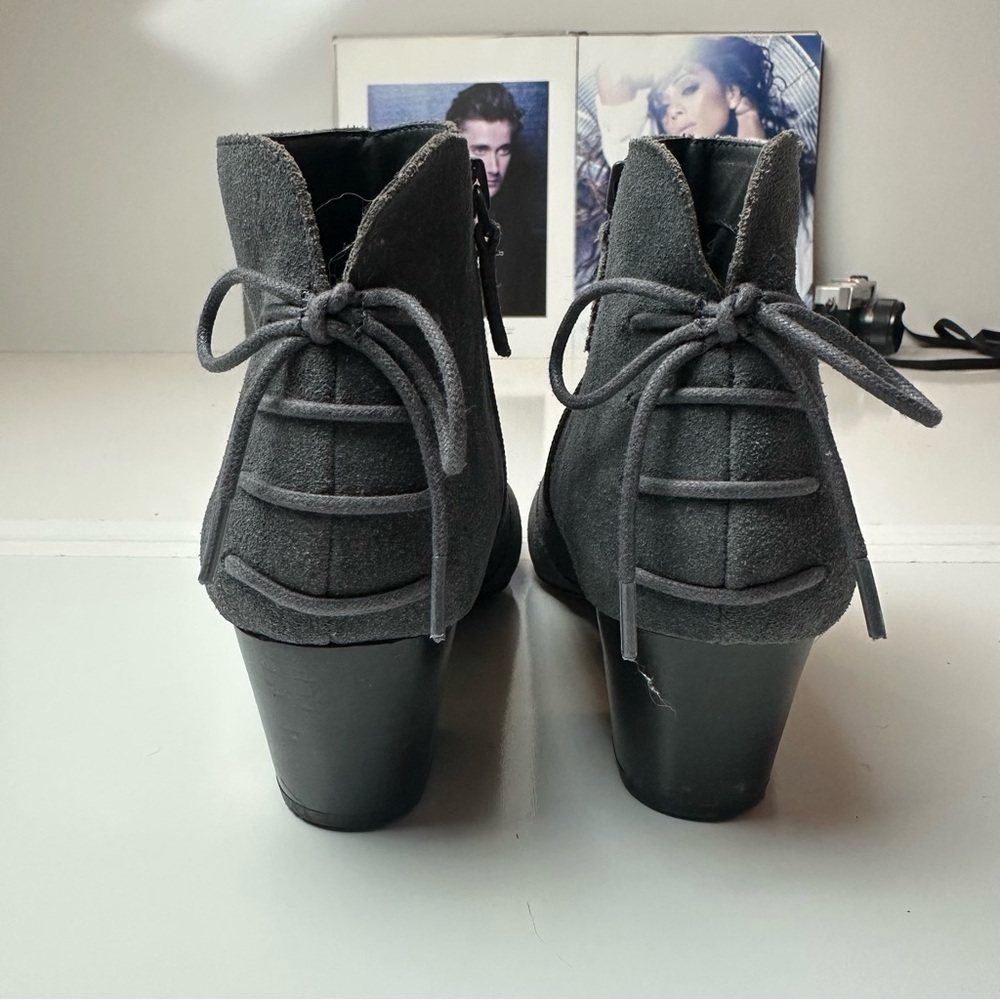 Tahari Gray Suede Ankle Boots | Block Heel · Neutral Capsule / Office Chic - Picture 8 of 11